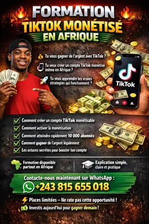 Formation comment gagner de l'argent avec Tik tok ici en Afrique