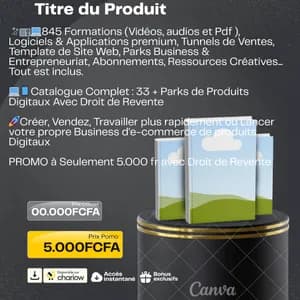 Pack complet busness & Revenu en ligne -15$