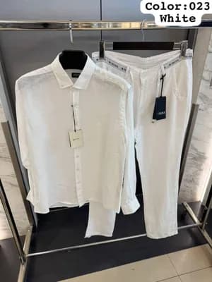 Ensemble 100% lin homme de la marque ZEGNA 150$ taille disponible :3xl et M pour les chemises 32-31 pour les pantalons couleur blanche