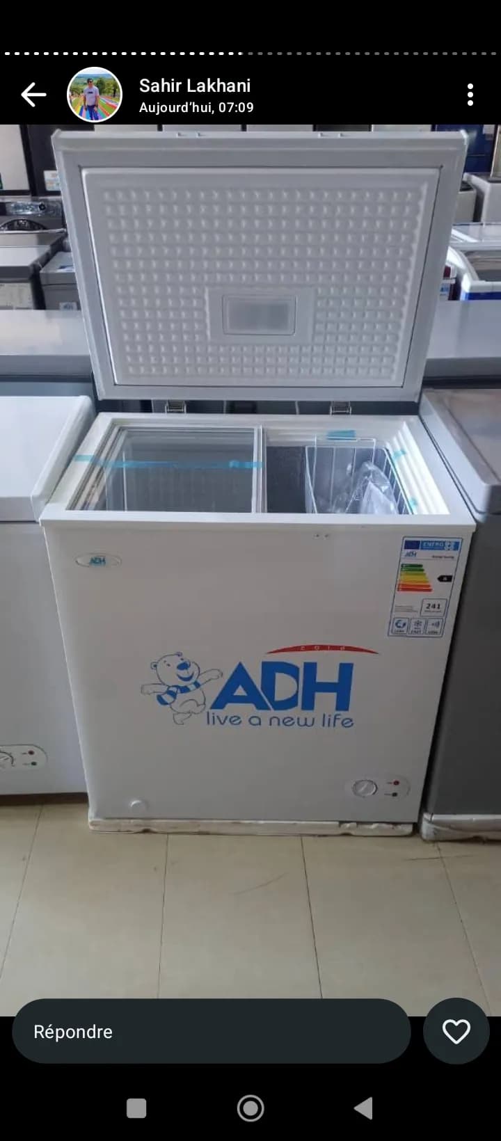 Congélateur 200litres